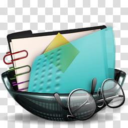 Sphere   , black framed eyeglasses beside blue book illustration transparent background PNG clipart