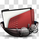 Sphere   , black framed eyeglasses beside red folder illustration transparent background PNG clipart