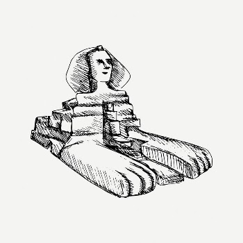 Sphinx of Giza clipart, vintage | Free PSD Illustration - rawpixel