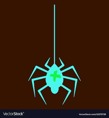 Spider and torn web scary spiderweb of halloween vector image