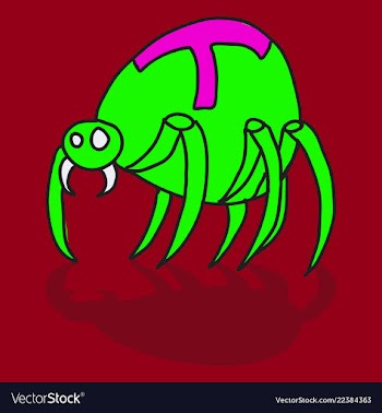 Spider and torn web scary spiderweb of halloween vector image