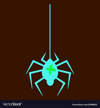Spider and torn web scary spiderweb of halloween vector image
