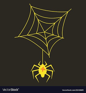 Spider and torn web scary spiderweb of halloween vector image