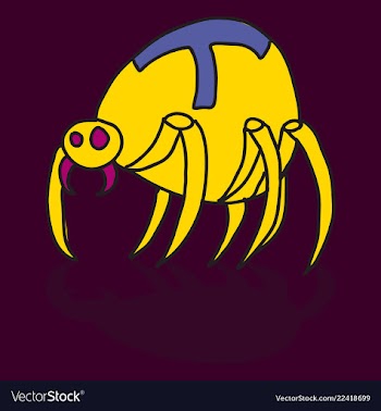 Spider and torn web scary spiderweb of halloween vector image