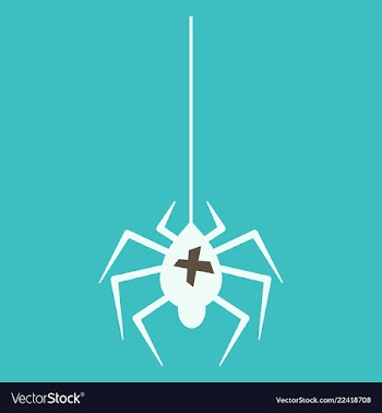 Spider and torn web scary spiderweb of halloween vector image
