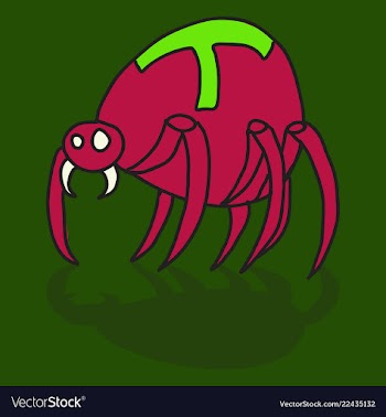 Spider and torn web scary spiderweb of halloween vector image
