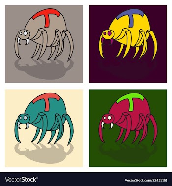 Spider and torn web scary spiderweb of halloween vector image