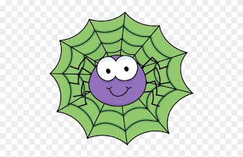 Spider In A Green Spider Web Clip Art - Clipart Images Of Spider