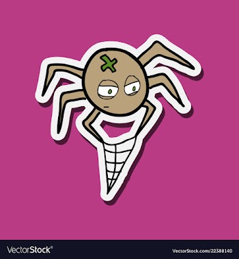 Spider isolated spider web halloween vector image