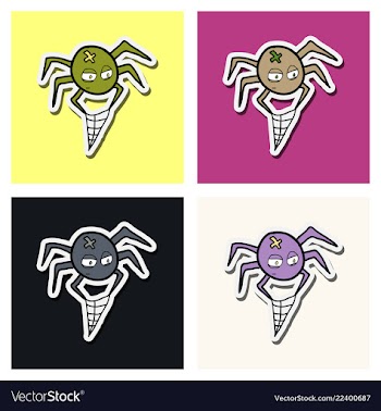 Spider isolated spider web halloween vector image