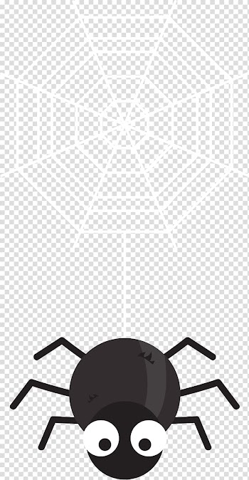 Spider web Black house spider, Cartoon Black Witch Hat transparent background PNG clipart