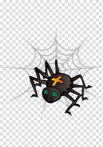 Spider web Silhouette Halloween, cartoon spider transparent background PNG clipart