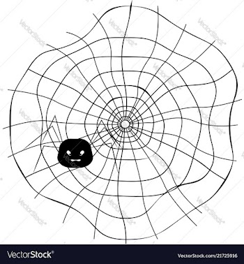 Spider web with cute spider vector image