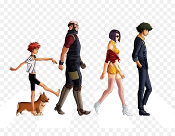 Spike Spiegel Jet Black Faye Valentine Art Bebop - happy feet 