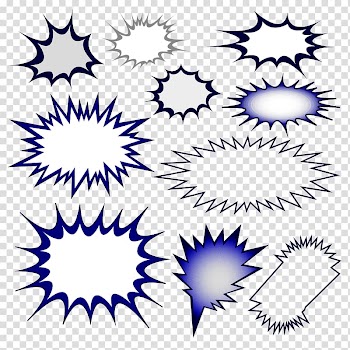 Spiky speech balloon lot illustration, Explosion Comics Cartoon Drawing, Comic exploded cloud material transparent background PNG clipart