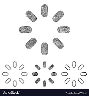 Spinner icon set - sketch line art vector image