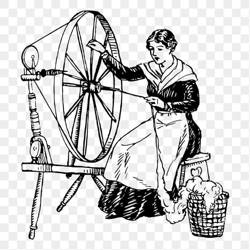 Spinning wheel lady png sticker, | Free PNG - rawpixel