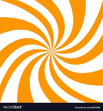 Spiral background from orange and white rays vector image