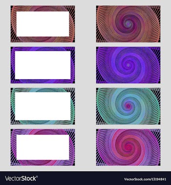 Spiral design business card frame set vector image