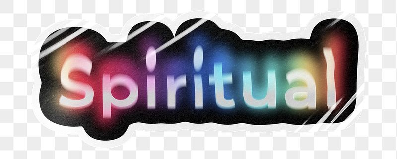 Spiritual png word sticker, neon | Free PNG - rawpixel