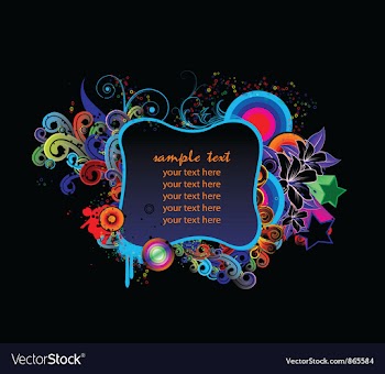Splash floral frame vector image