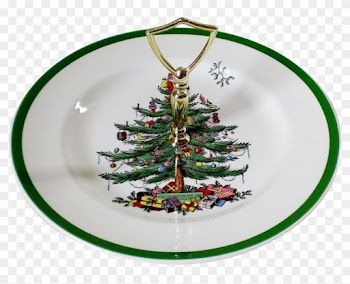 Spode Christmas Tree Green Trim Round Serving Plate - Spode Christmas Tree-green Trim Quiche