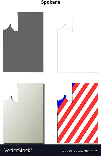 Spokane Map Icon Set vector image