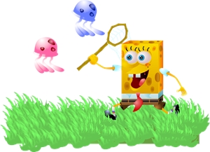 SpongeBob Jellyfishing Logo Vector