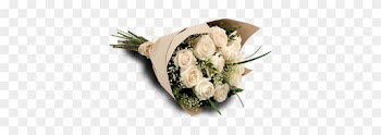 Spontaneous Passion White - White Rose Bouquet Transparent