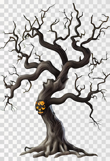Spooky Tree PNG transparent, halloween tree, tree with skull