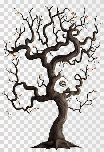 Spooky Tree PNG transparent, halloween tree, tree with skull