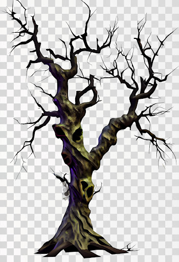 Spooky Tree PNG transparent, halloween tree, tree with skull