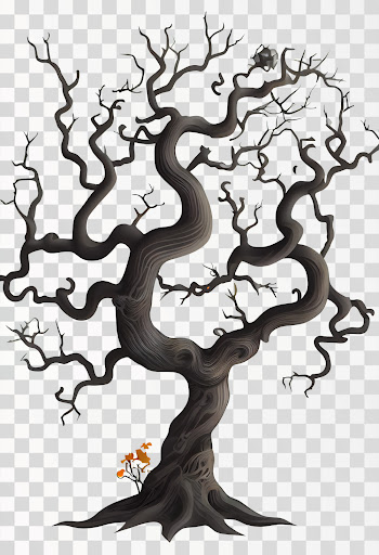 Spooky Tree PNG transparent, halloween tree, tree with skull