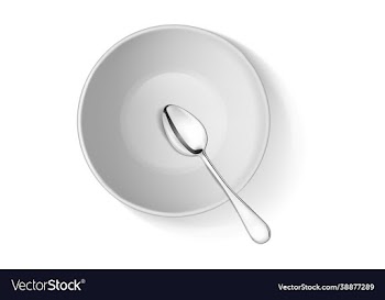 spoon and bowl on isolated background