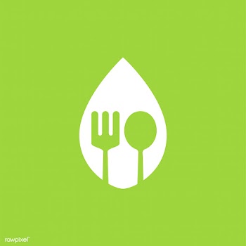 Spoon and fork logo in a leaf vector | Free stock vector - 487184