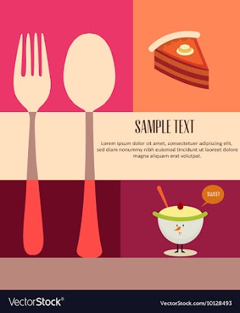 Spoon fork cake and icecream vector image