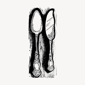 Spoon, knife clipart, vintage cutlery | Free Vector - rawpixel