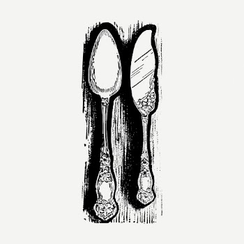 Spoon, knife drawing, vintage cutlery | Free PSD - rawpixel