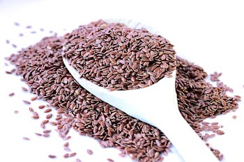 Spoon Scoops Flax Seeds