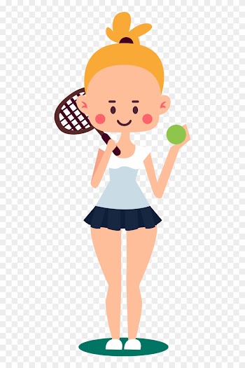 Sport Cartoon - Tennis Girl - Sport Girl Cartoon