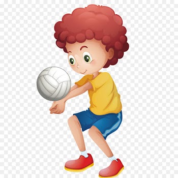 Sport Child Volleyball Illustration - Vector playing volleyball 