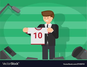 Sport club introducing new player footballbasket vector image