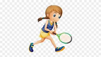 Sport - Girl Playing Tennis Clipart