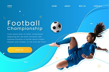 Sport landing page template with image Free Vector