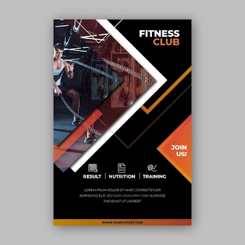 Sport poster design fitness club Free Vector