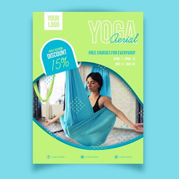 Sport poster design yoga class Free Vector