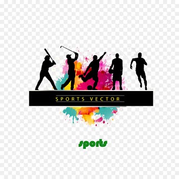 Sport Poster - Dynamic sports figures silhouette background 