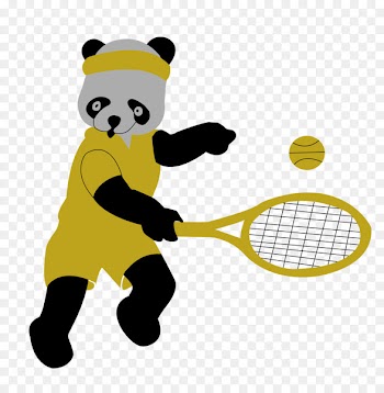 Sport Tennis Volleyball Clip art - Playing tennis panda 