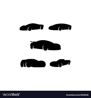sportcar set silhouette icon logo