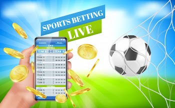 Sports betting banner live bet application service Free Vector